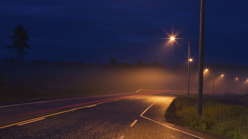 road at night