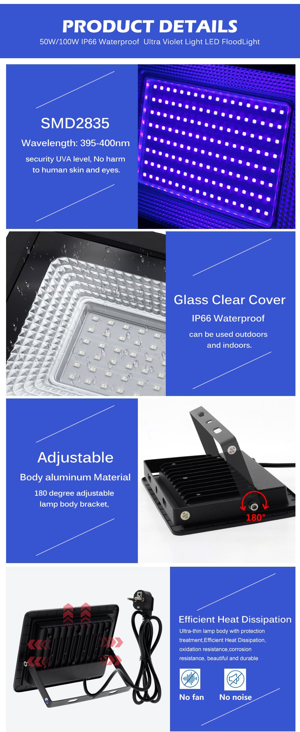 UItra Violet LED Flood Light detail UItra Violet LED Flood Light detail