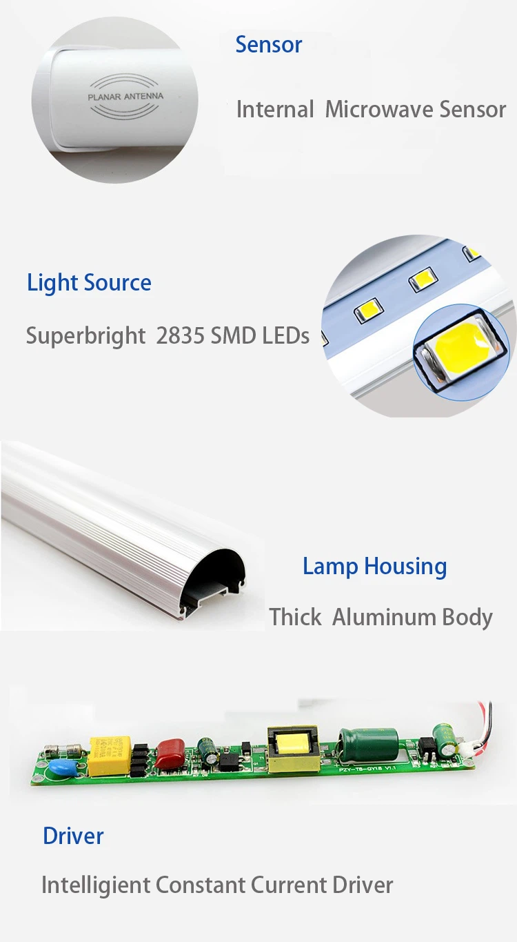 CRI90 T8 Microwave Smart Led Tube detail CRI90 T8 Microwave Smart Led Tube detail