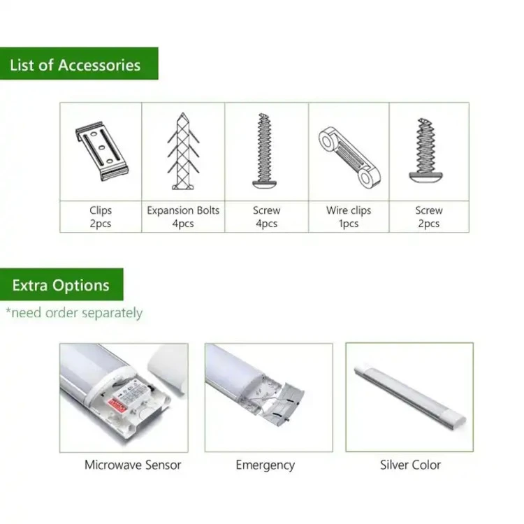 LED Sensor Emergency Linear Batten Light 2 LED Sensor Emergency Linear Batten Light 2