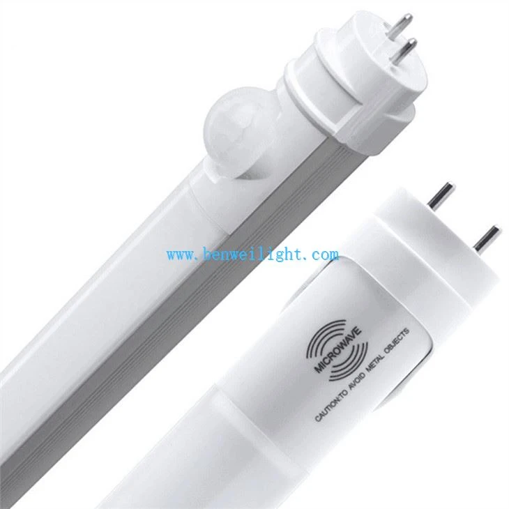 160lm/w Sensor Gelombang Mikro T8 Lampu Tiub LED