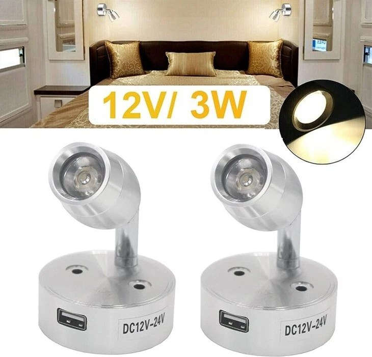 12v caravan light with usb application