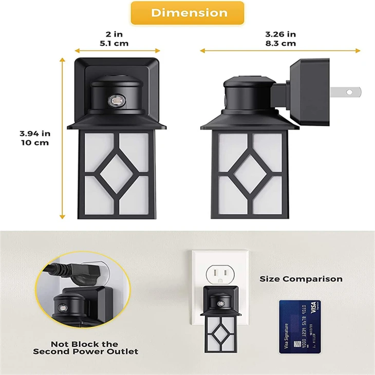 Night Lights Plug into Wall 2-Pack with Dusk to Dawn Sensor 3000K Warm White Vintage Motion Sensor Night Lights - 1W factory