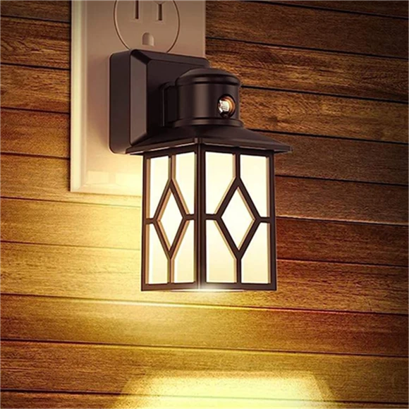 Lampu Malam Palamkan ke Dinding 2 Pek dengan Penderia Senja hingga Subuh 3000K Penderia Gerakan Vintaj Putih Hangat Lampu Malam - 1W