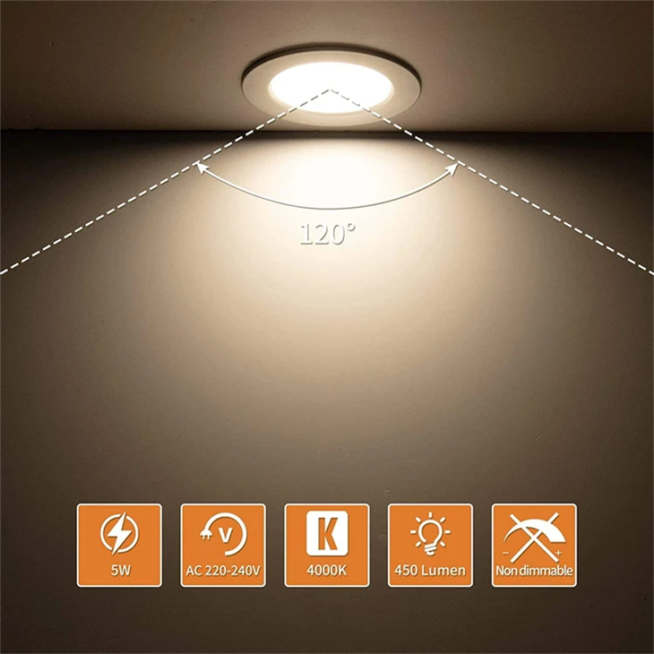 Dimmable LED Recessed Downlights - 3W-24W Slim Panel Lights (2.5