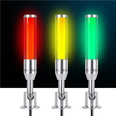 Lampu amaran LED, jenis menara penunjuk mesin CNC merah/oren/hijau industri dengan bunyi buzzer.