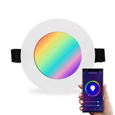 Lampu Panel LED Pusingan RGB Boleh Dimalapkan 24W Pelbagai Warna Pintar