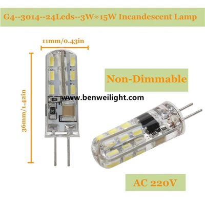 Mentol Kapsul LED: G4/G9/E14, 220V/12V AC/DC